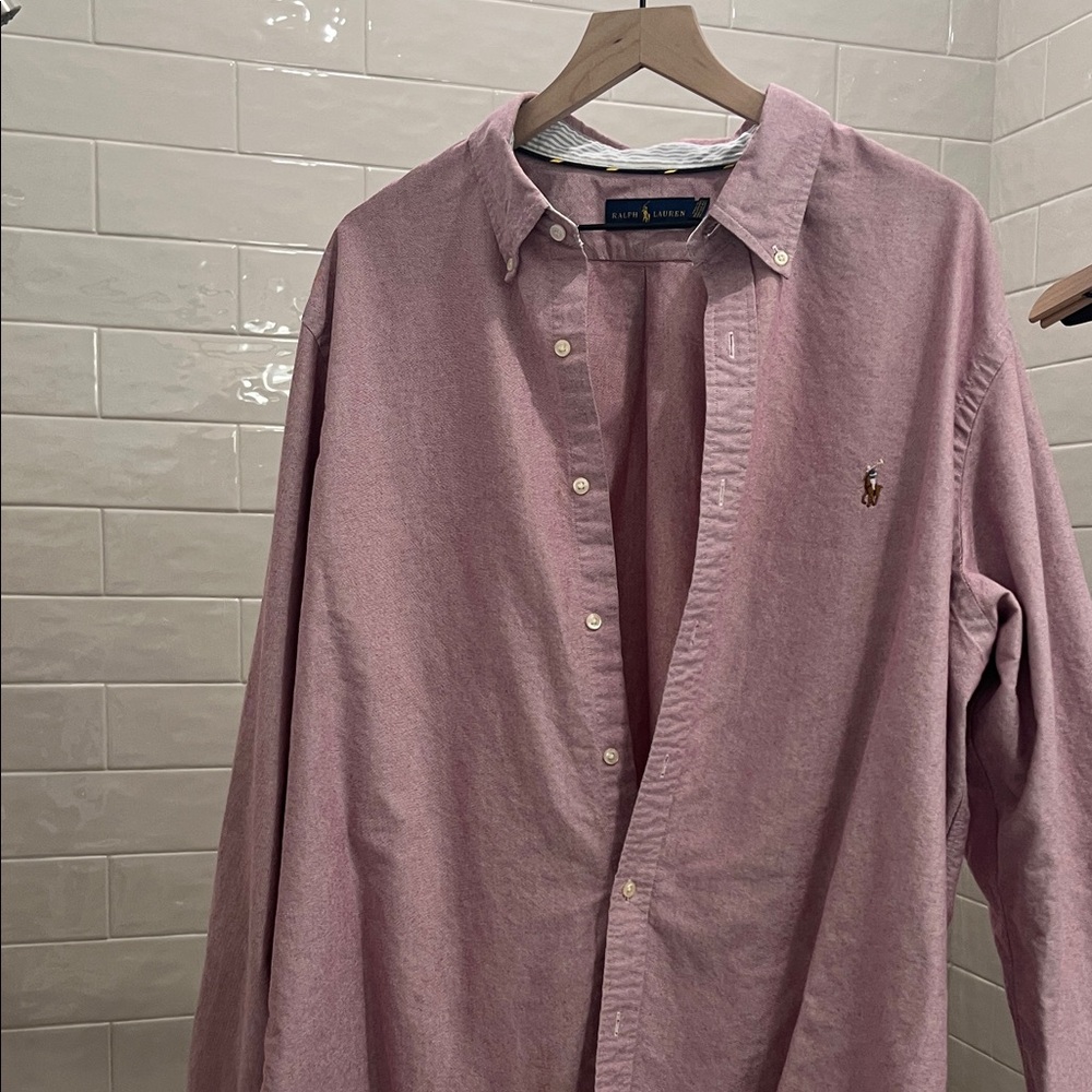 Ralph Lauren Men's Casual Mauve Button Down Shirt